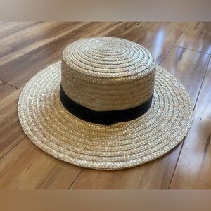 Natural Straw Hat with Black Band